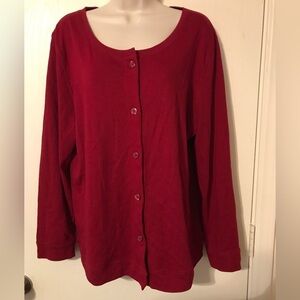 Karen Scott Cardigan Women’s Large Deep Red